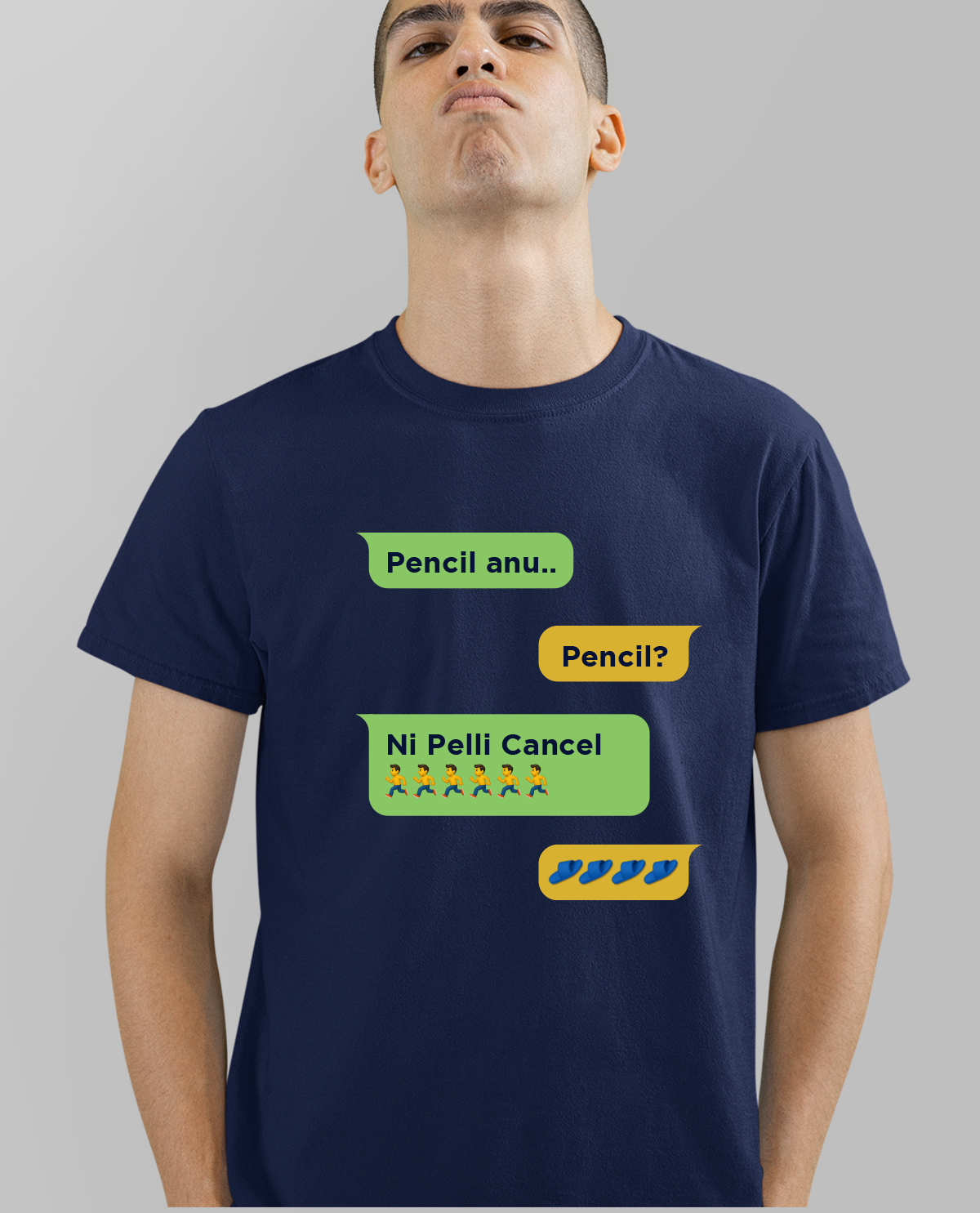 Pencil anu… Pencil? Ni Pelli Cancel – Unisex Navy Blue T-Shirt