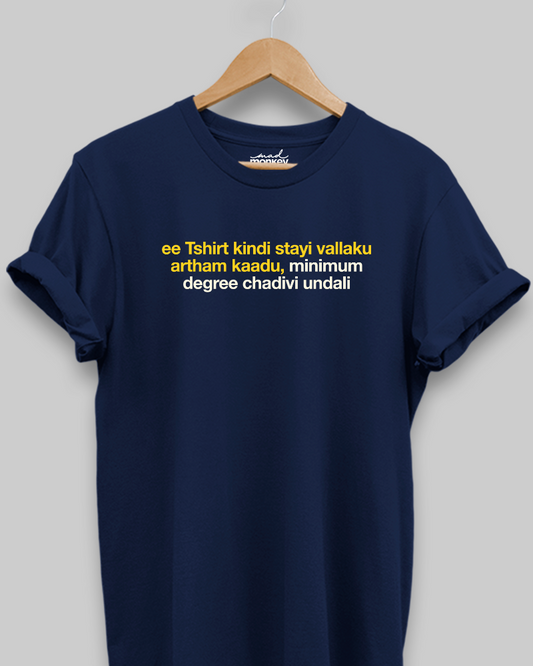 Kindi Stayi Vallaku Unisex T-shirt Navy Blue