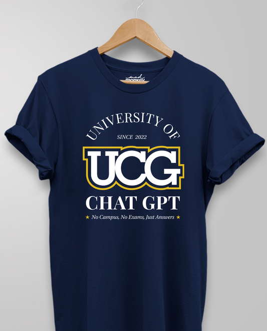 University Of Chat GPT Unisex T-shirt Navy Blue