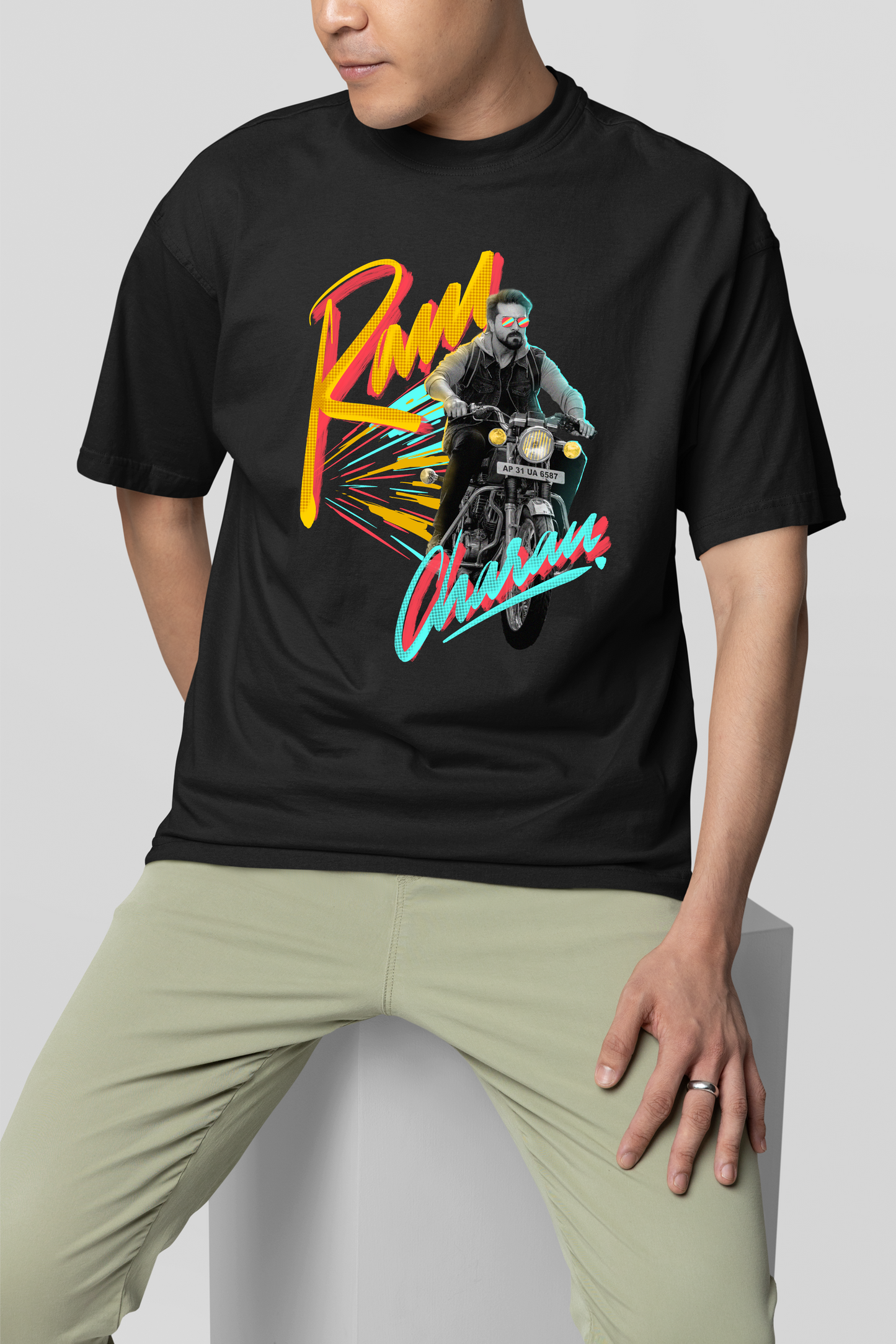 Ram Charan Oversized Black Unisex T-shirt