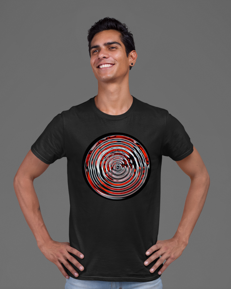 Red Dancing Rangoli Unisex T-Shirt Black