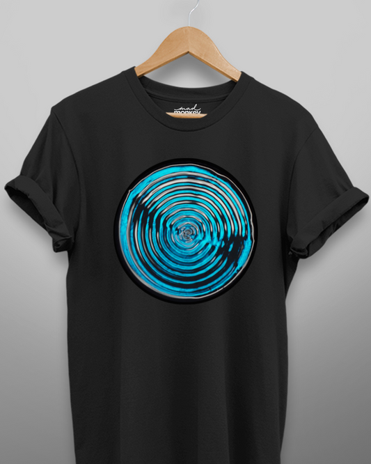 Blue Dancing Rangoli Unisex T-Shirt Black