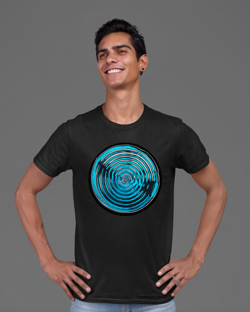Blue Dancing Rangoli Unisex T-Shirt Black