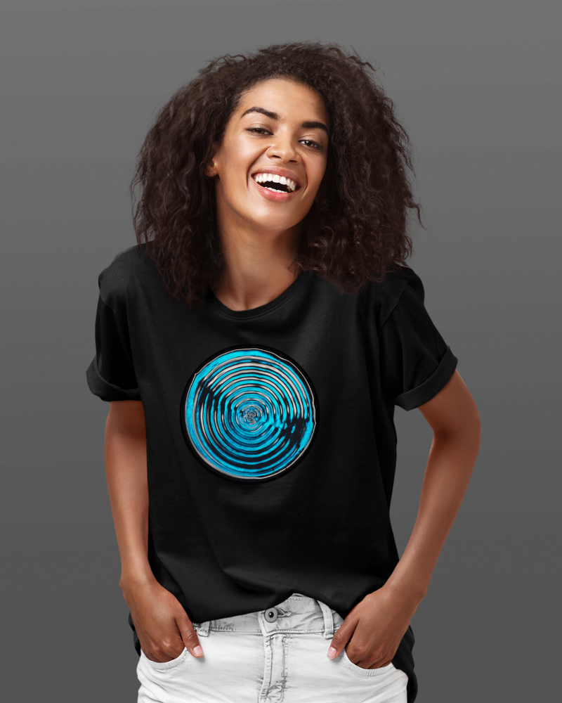 Blue Dancing Rangoli Unisex T-Shirt Black