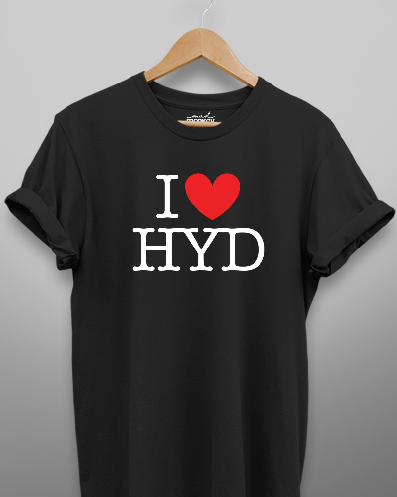 I Love Hyd Unisex T-shirt Black