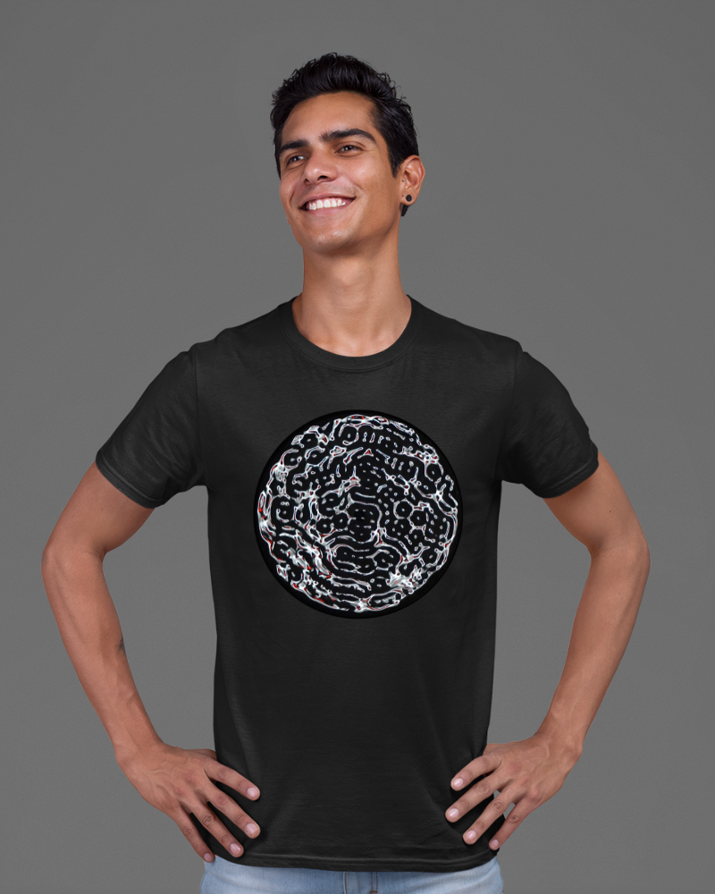 White Dancing Rangoli Unisex T-Shirt Black