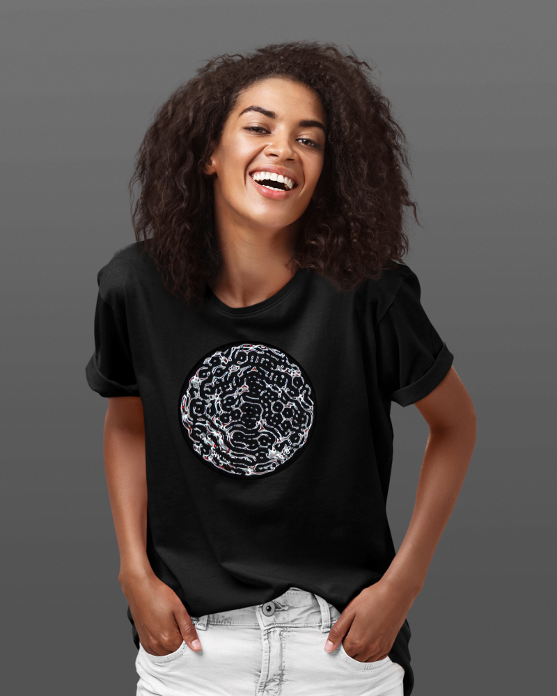 White Dancing Rangoli Unisex T-Shirt Black