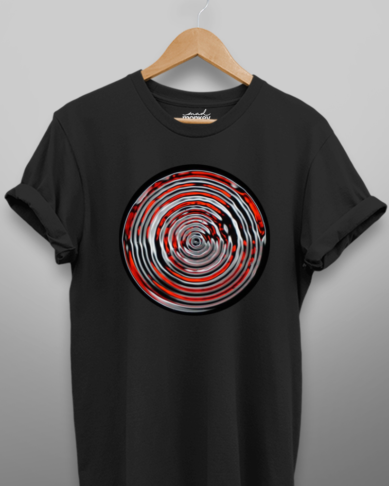 Red Dancing Rangoli Unisex T-Shirt Black