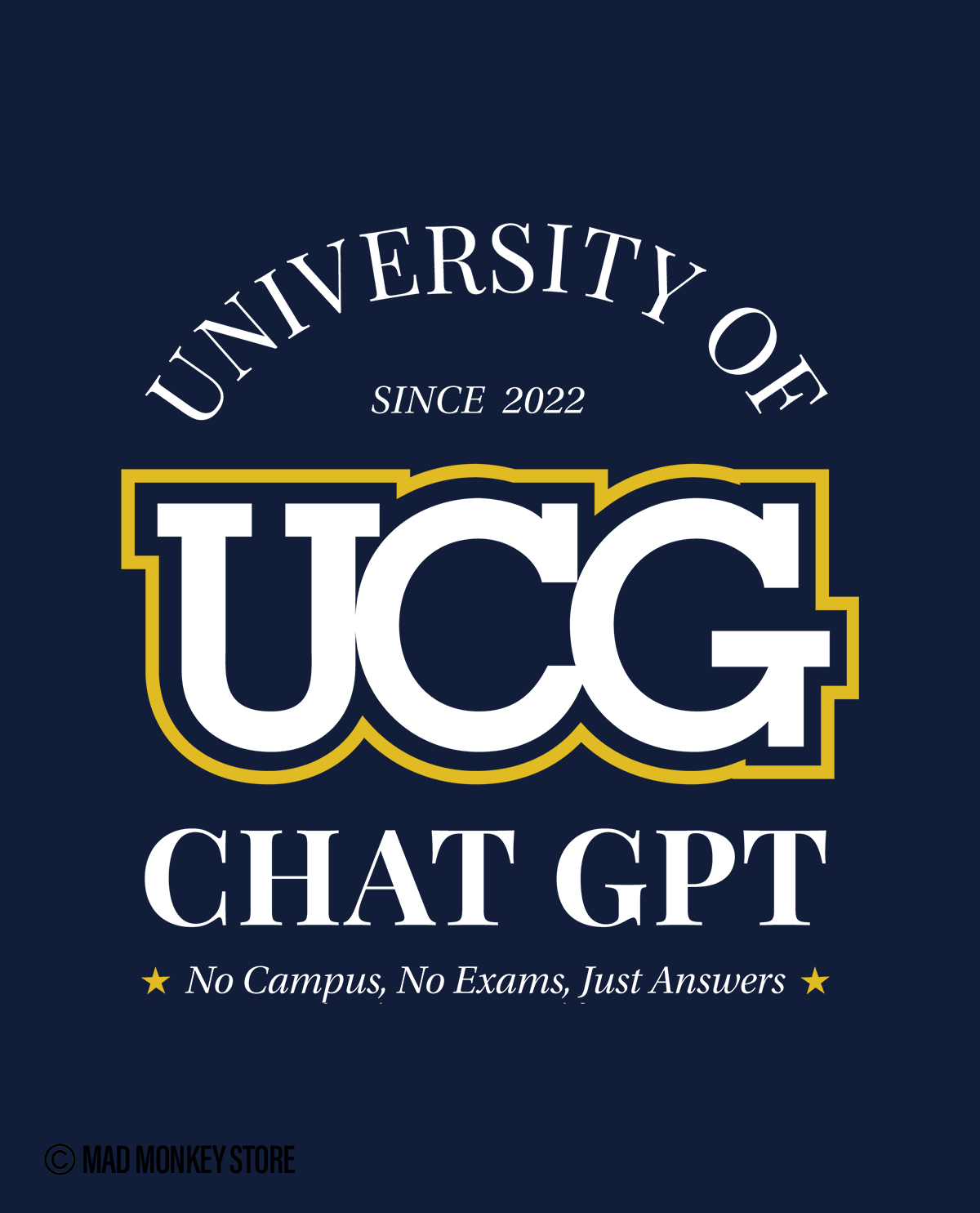 University Of Chat GPT Unisex T-shirt Navy Blue