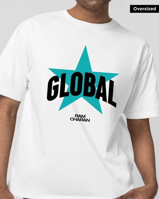 Global Star Oversized - Ram Charan White Unisex T-shirt