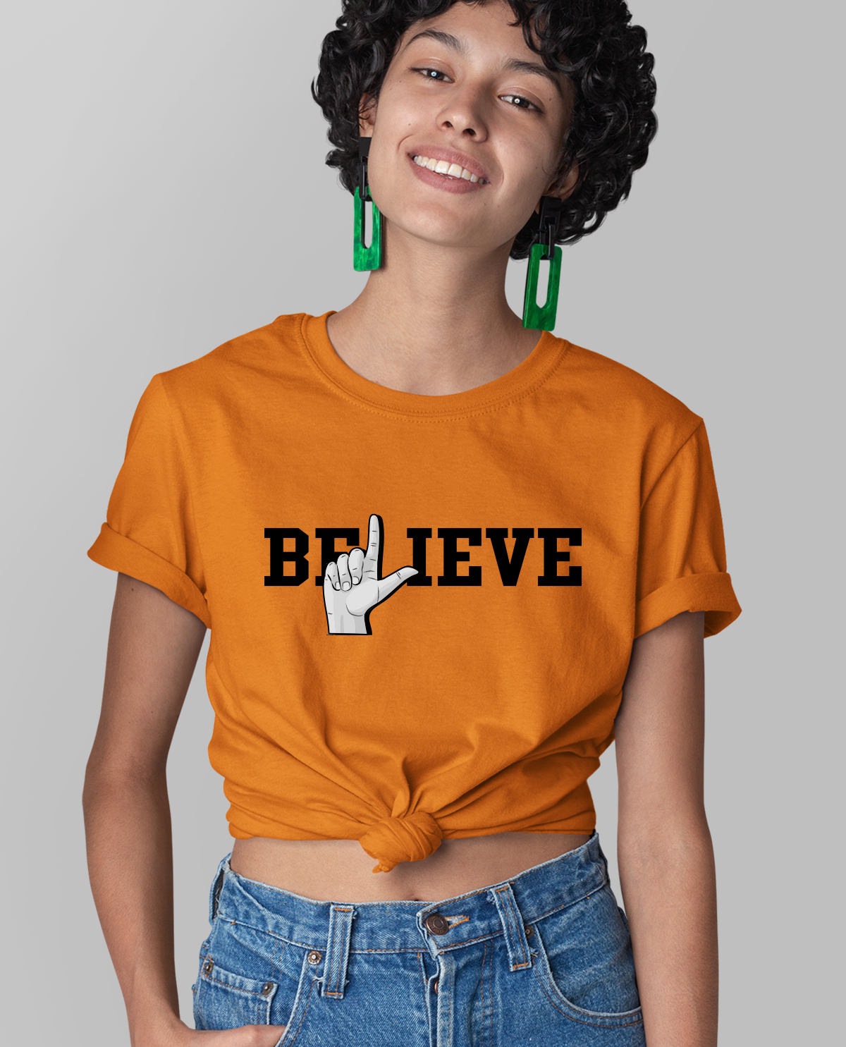 Believe in Abhishek Sharma Unisex T-shirt Orange