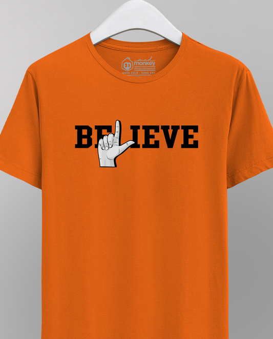 Believe in Abhishek Sharma Unisex T-shirt Orange