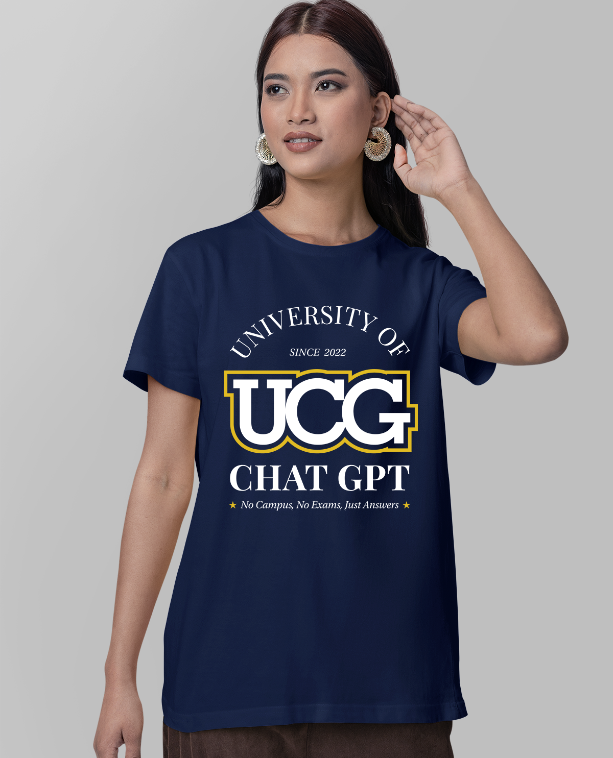 University Of Chat GPT Unisex T-shirt Navy Blue