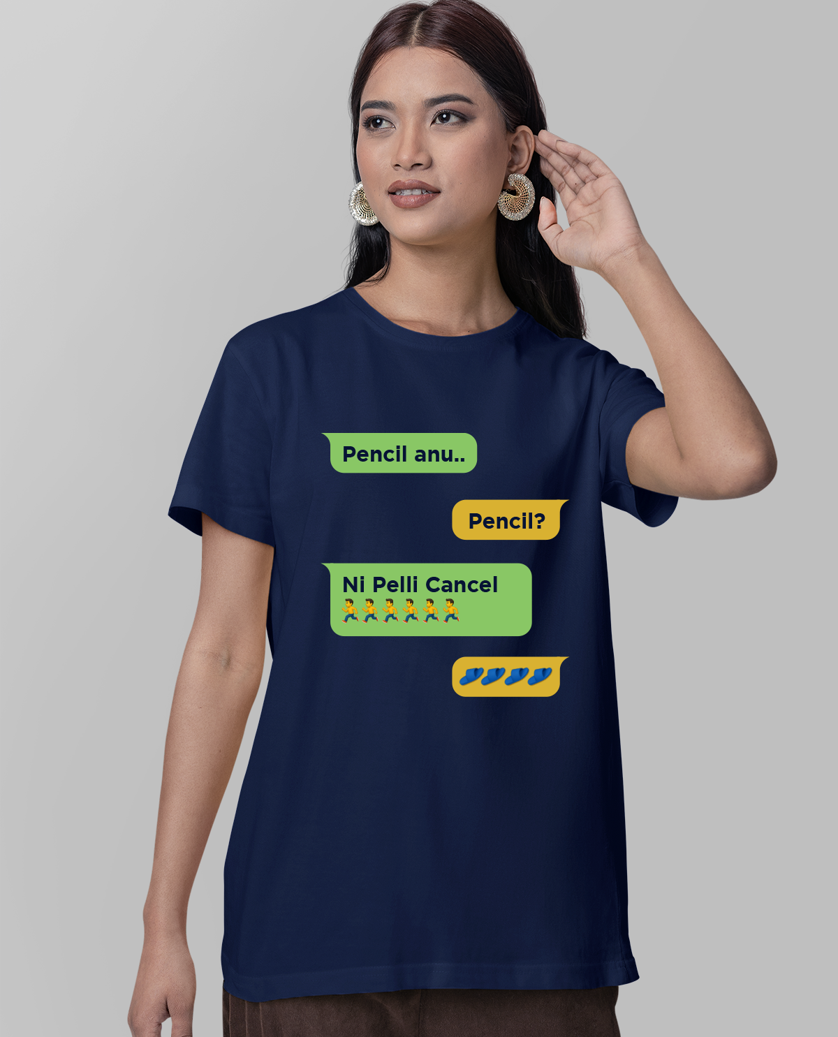Pencil anu… Pencil? Ni Pelli Cancel – Unisex Navy Blue T-Shirt