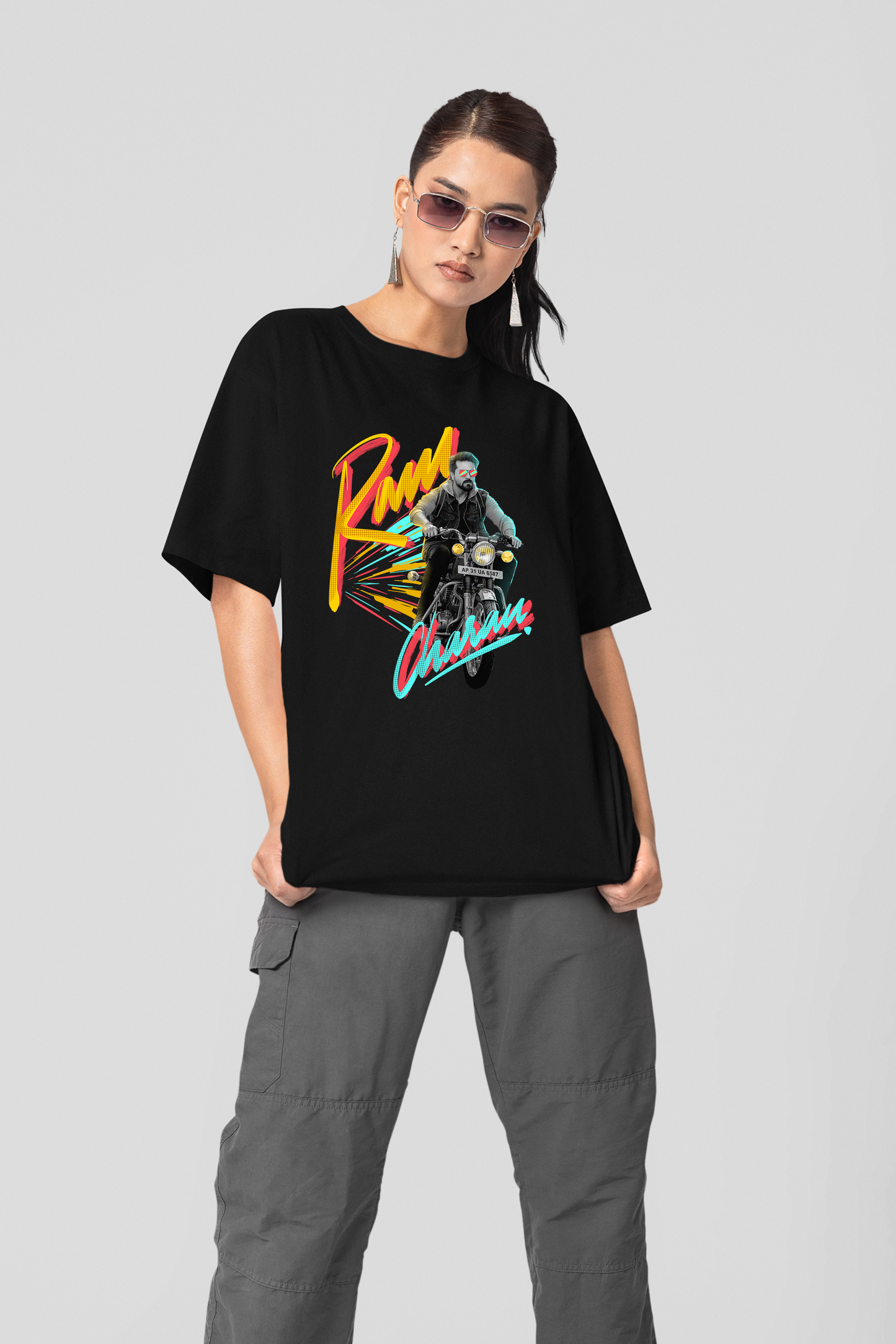 Ram Charan Oversized Black Unisex T-shirt
