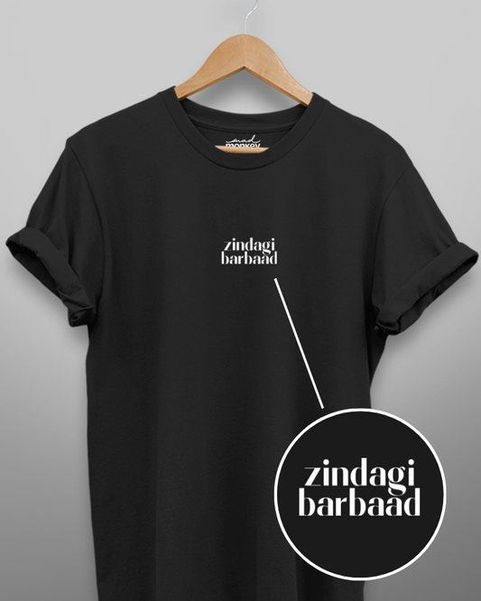 Zindagi Barbaad Minimal Unisex T-shirt Black
