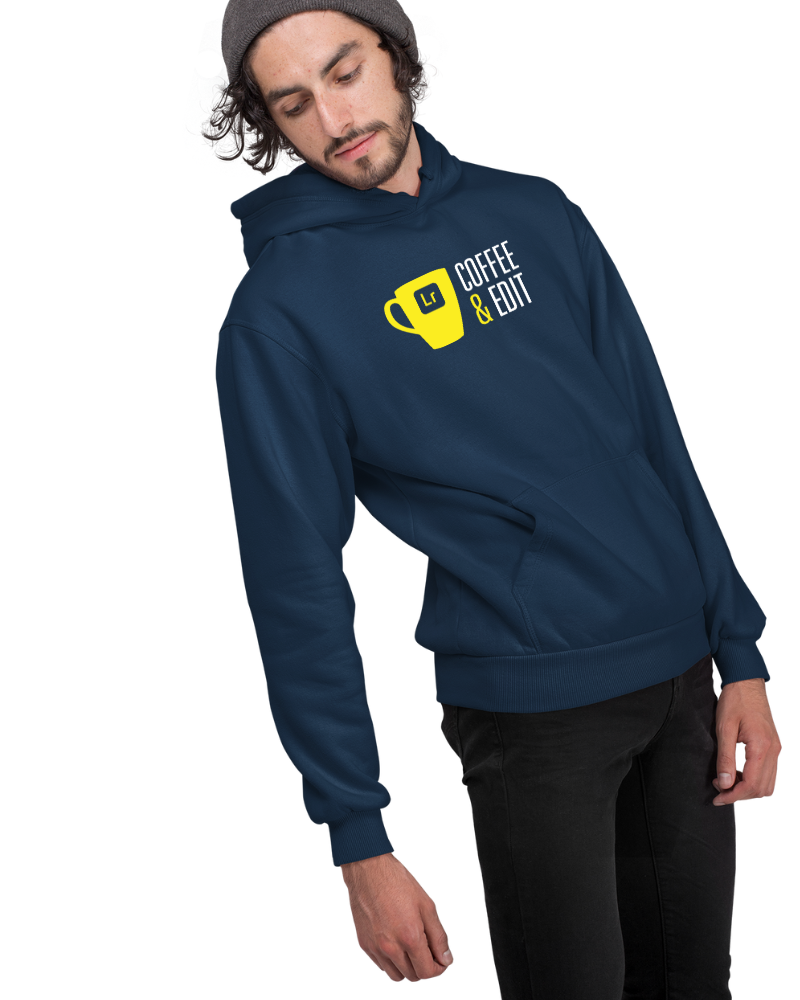 Coffee & Edit Unisex Hoodie Navy Blue