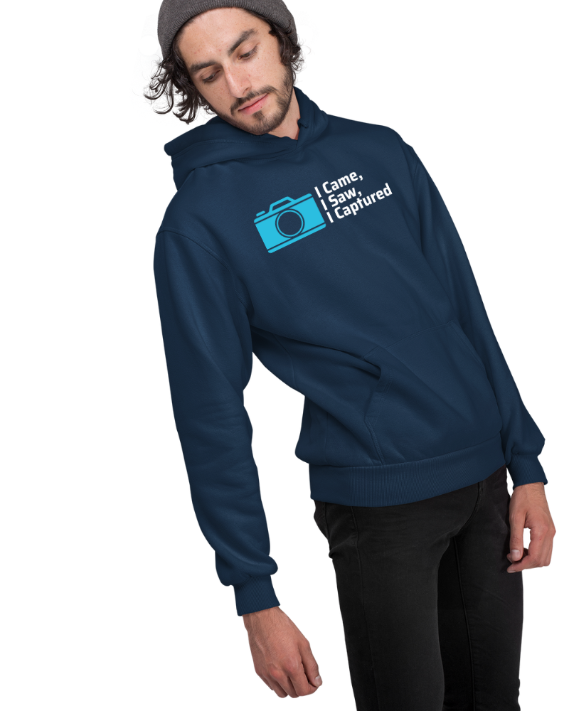 I came I saw I captured Unisex Hoodie Navy Blue