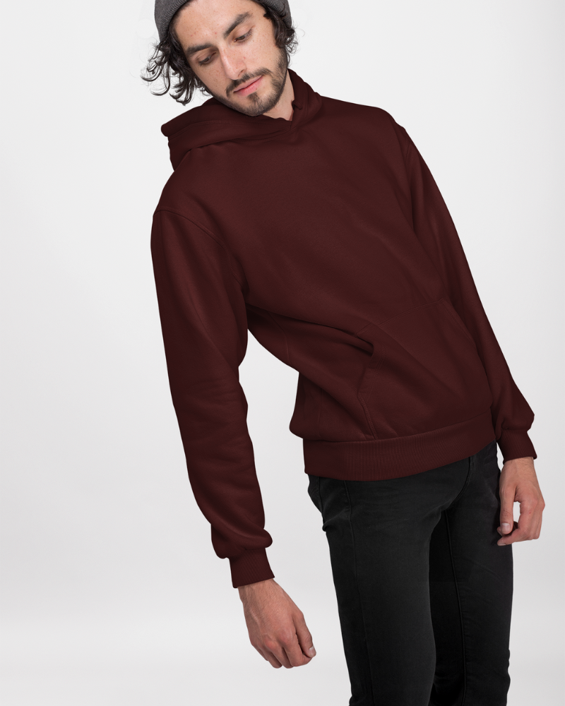 Maroon Unisex Plain Hoodie