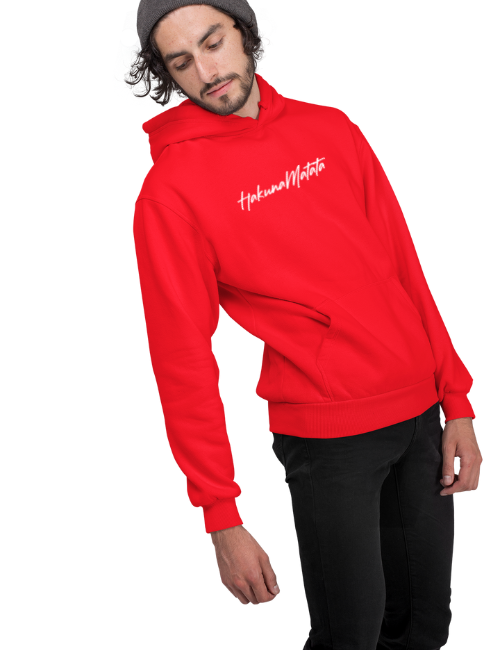 Hakuna Matata Minimal Unisex Hoodie Red