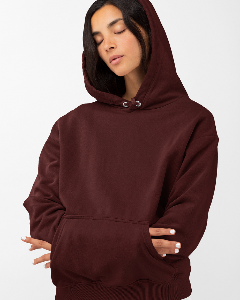 Maroon Unisex Plain Hoodie