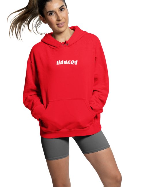 Hangry Minimal Unisex Hoodie Red