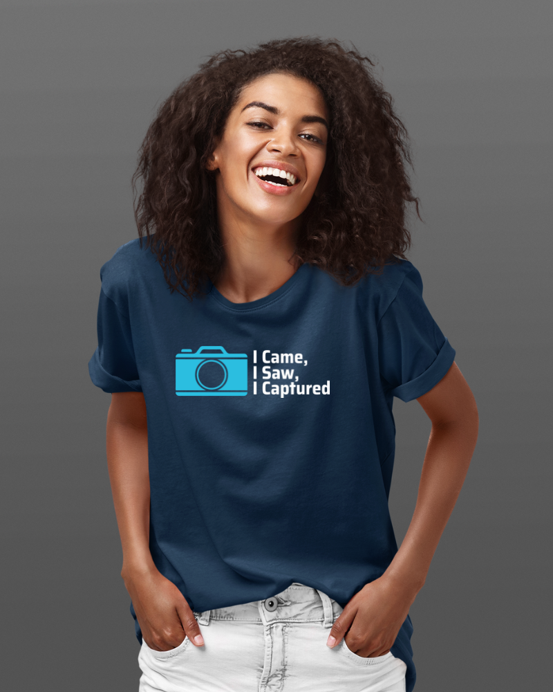 I saw I came I captured Unisex T-shirt Navy Blue