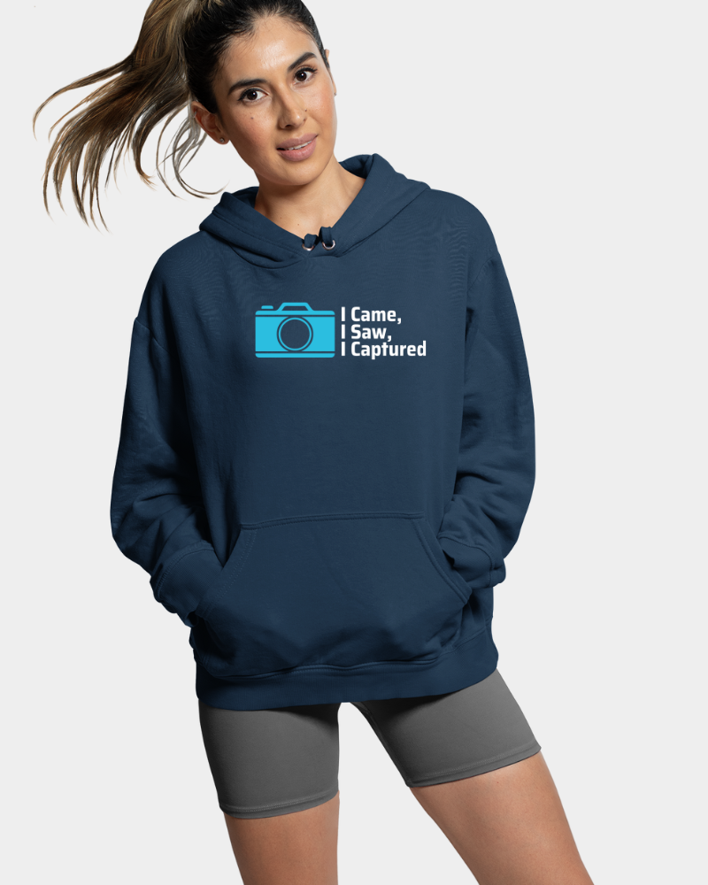 I see I came I captured Unisex Hoodie Navy Blue