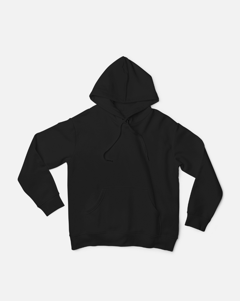 Black Unisex Plain Hoodie