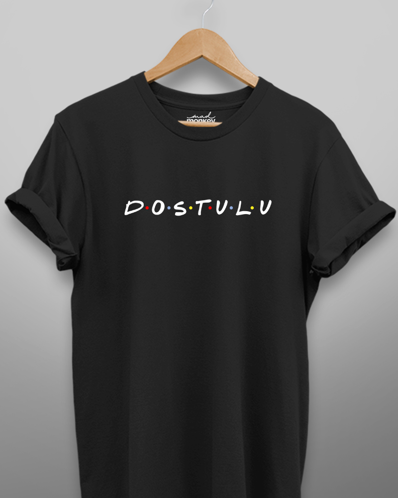 dostulu meaning, dosthulu meaning in telugu, dost, friend t-shirt , black t-shirt