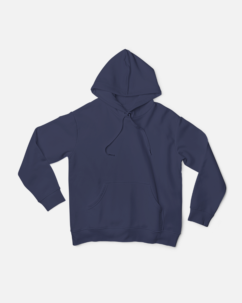 Navy Blue Unisex Plain Hoodie