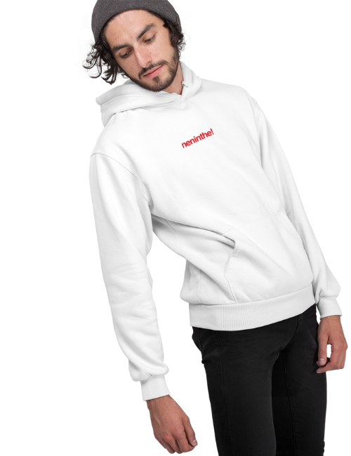 Neninthe Minimal Unisex Hoodie White