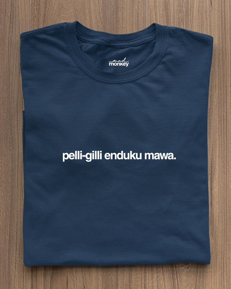 Pelli Gilli Enduku Minimal Unisex T-shirt Navy Blue