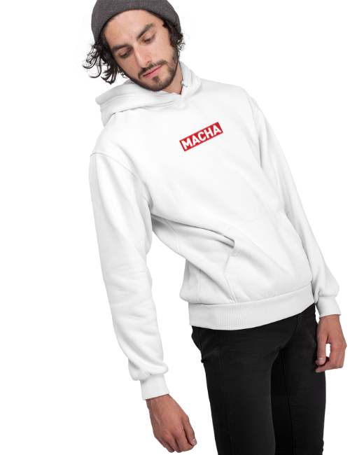 Macha Minimal Unisex Hoodie White