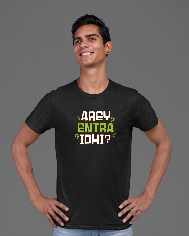 Arey Entra Idhi? Unisex T-shirt Black