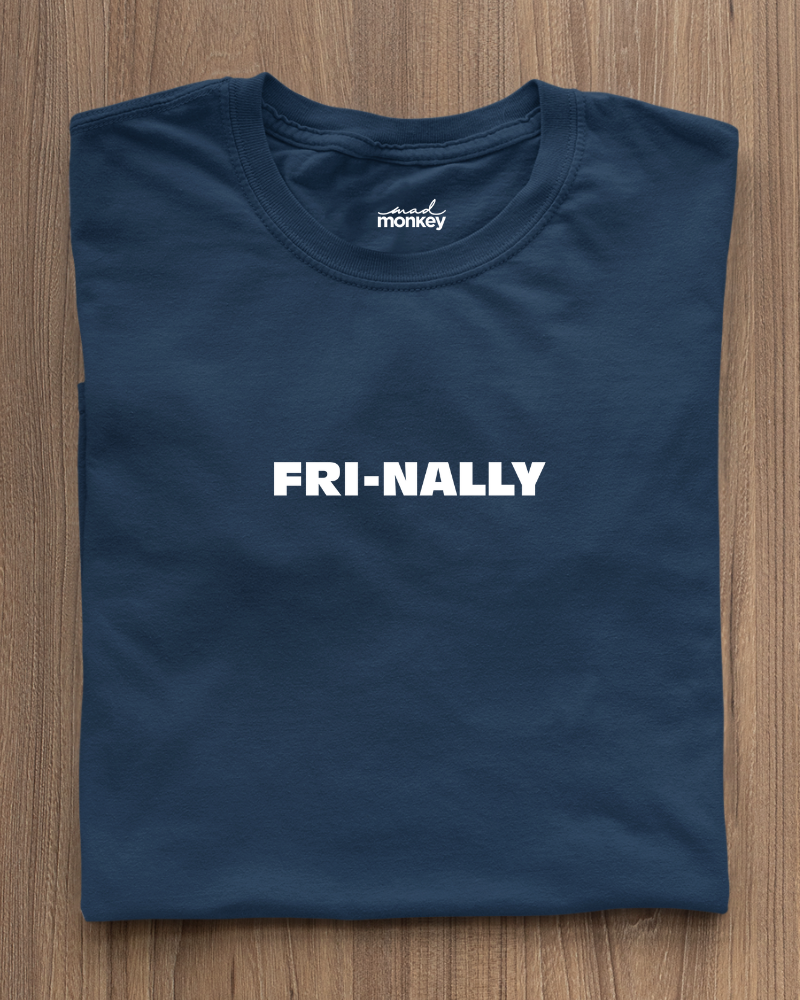 Fri-Nally Minimal Unisex T-shirt Navy Blue