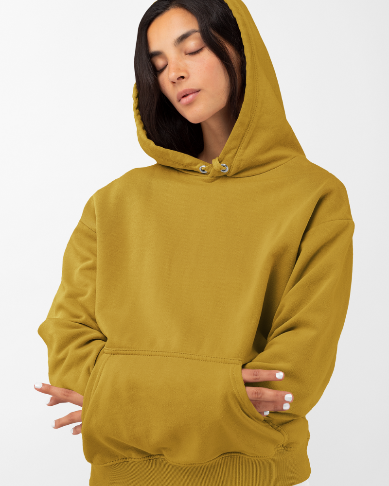 Musturd yellow Unisex Plain Hoodie