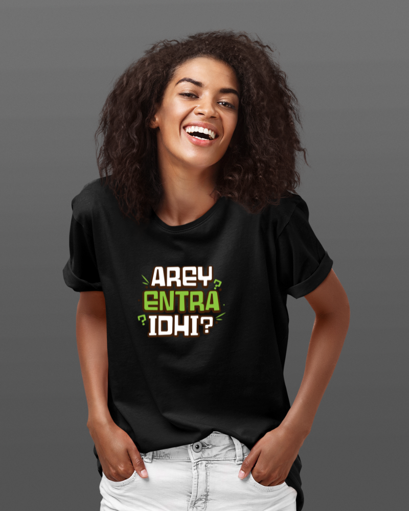 Arey Entra Idhi? Unisex T-shirt Black