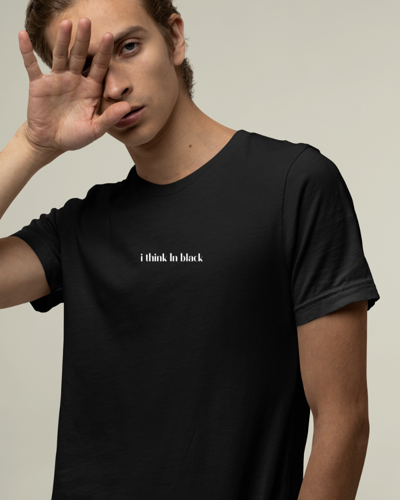 I Think In Black Minimal Unisex T-shirt Black