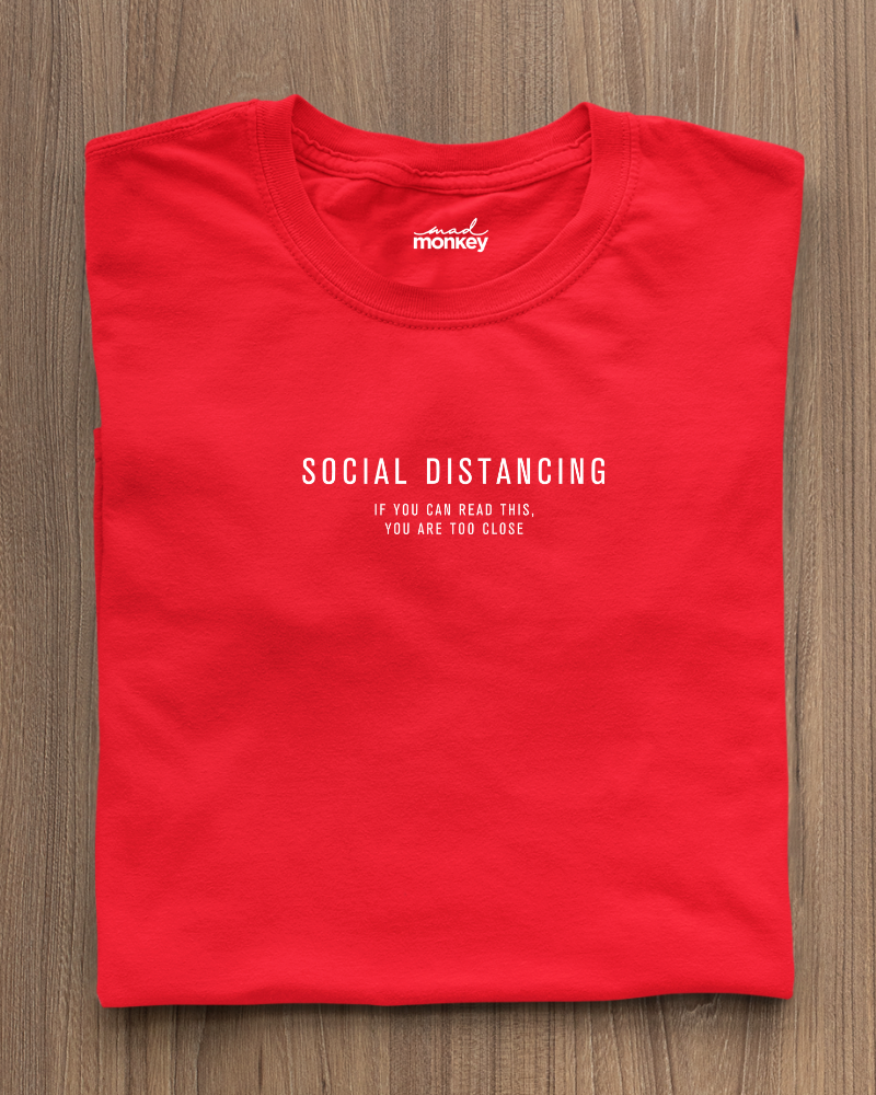 Social Distancing Minimal Unisex T-shirt Red