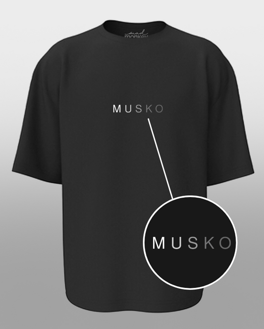 Oversized Telugu Minimals : Musko Black Unisex T-shirt