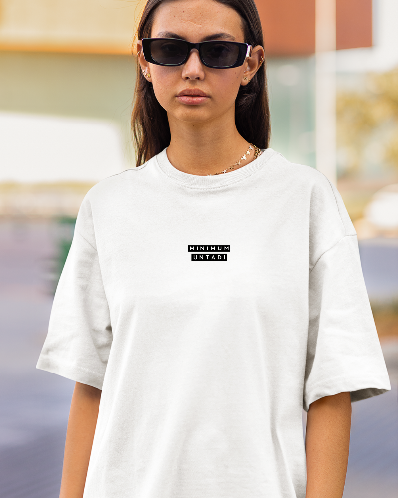 Oversized Telugu Minimals : Minimum Untadi White Unisex T-shirt