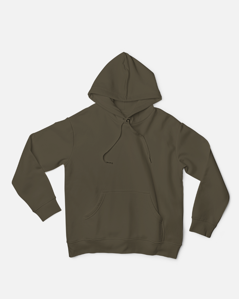 Olive green  Unisex Plain Hoodie