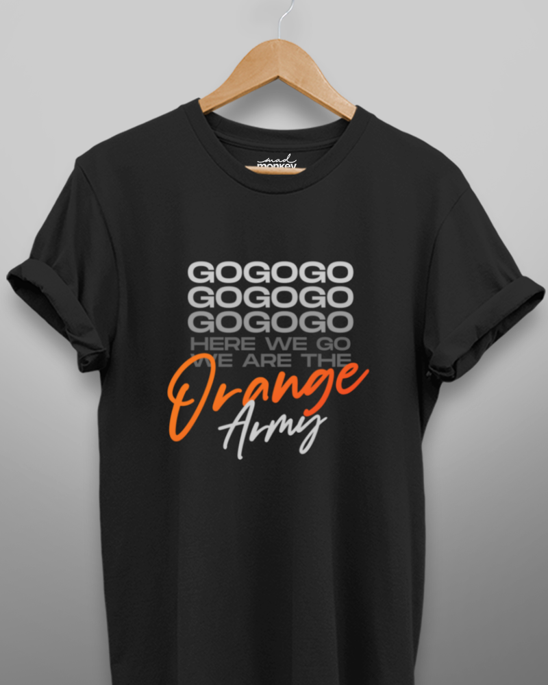 SRH Fan Merch - Go Go Go Orange Army Unisex T-shirt Black