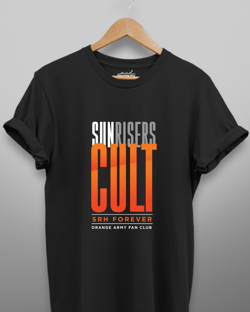 SRH Fan Merch - Sunrisers Cult Unisex T-shirt Black