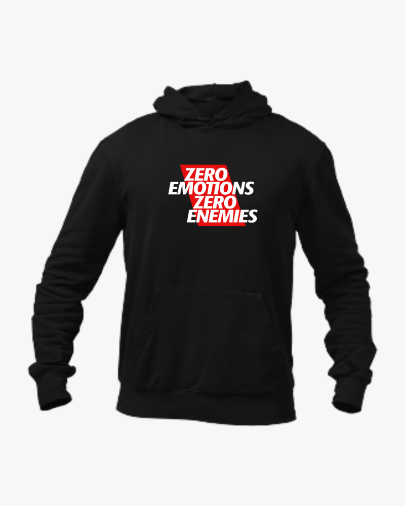 JrNTR- Zero emotions zero enemies Unisex Hoodie Black - Mad Monkey