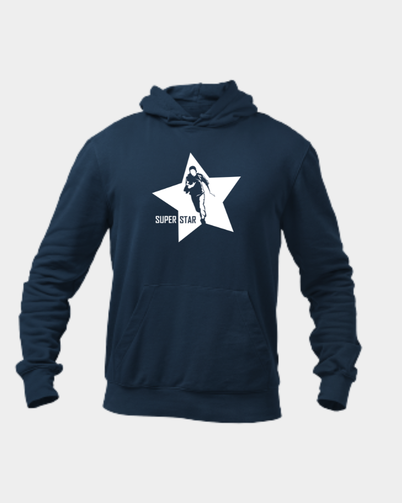 Super Star Unisex Hoodie Navy Blue - Mad Monkey