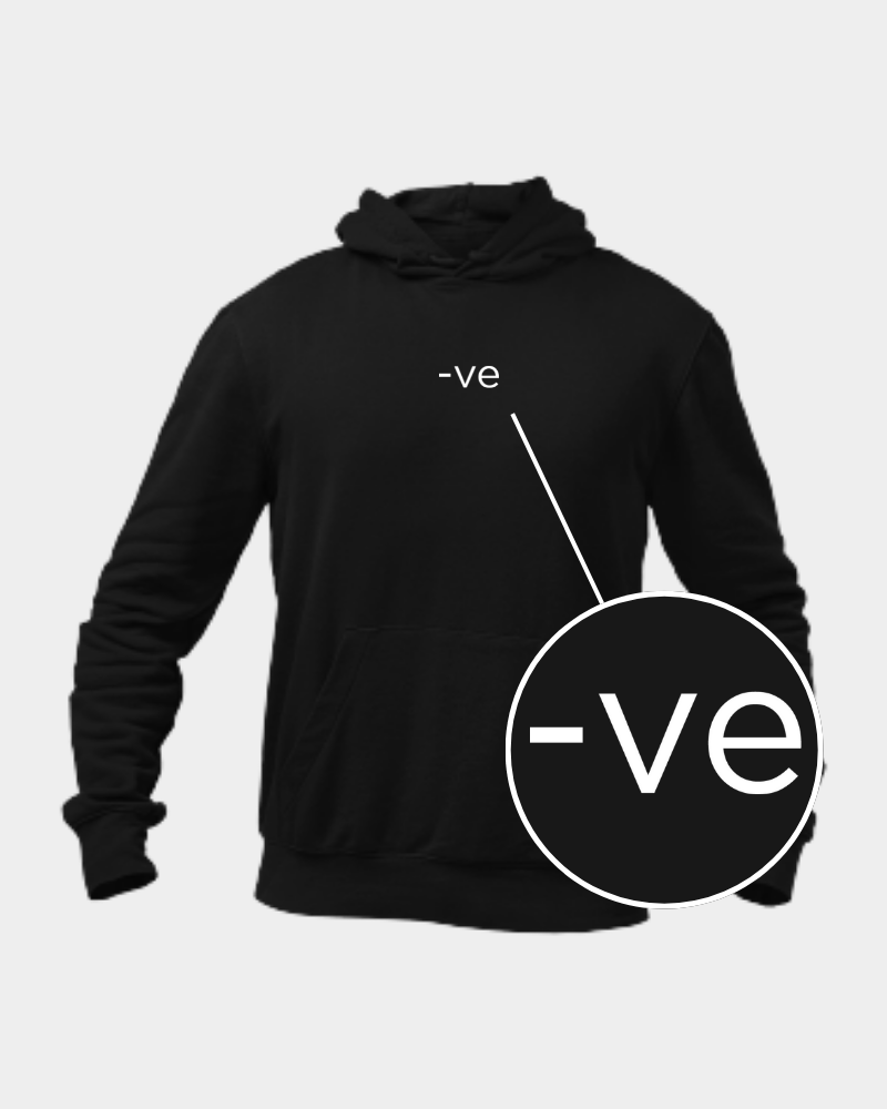 '-ve Minimal Unisex Hoodie Black