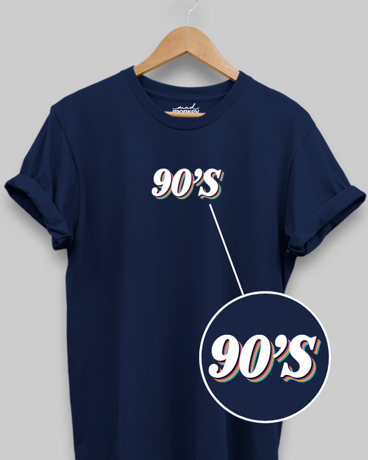 90's Minimal Unisex T-shirt Navy Blue
