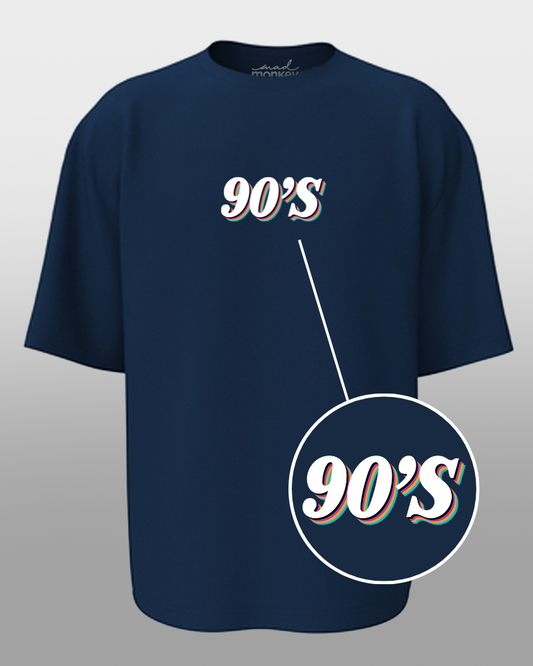 Oversized Drip Minimals : 90's Navy Blue Unisex T-shirt